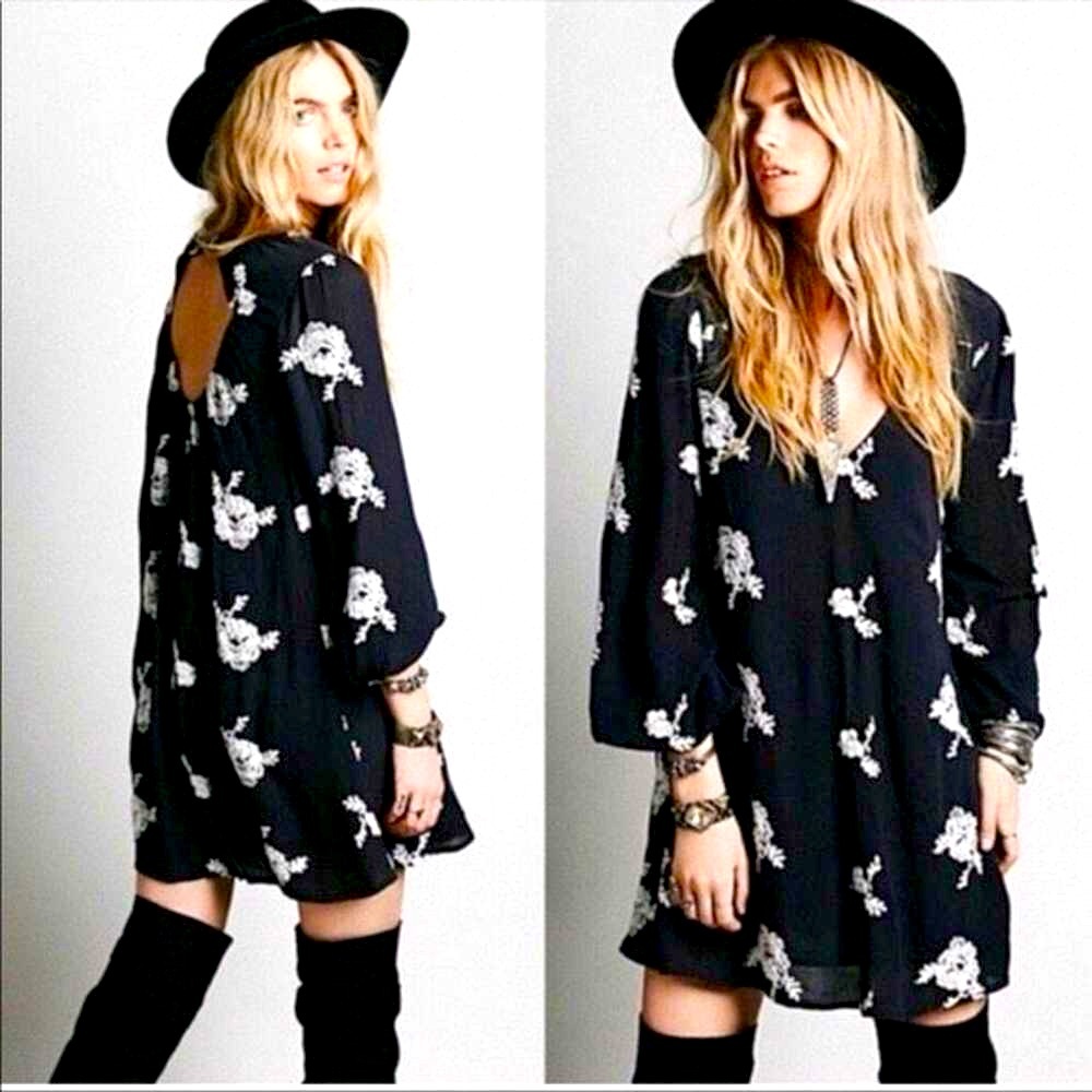 Free People Emma Dress Black White Size Small. Preowned Excellent Condition